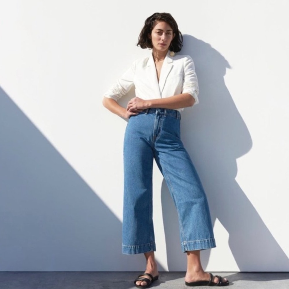 Everlane Wide-Leg Crop Jeans, EUC, Size 33
